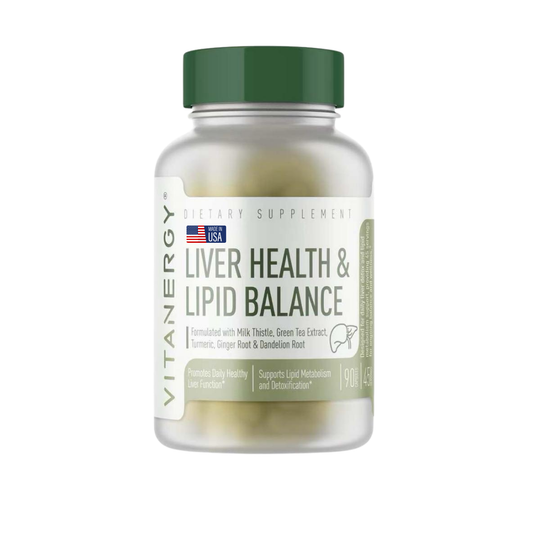 Vitanergy Liver Health & Lipid Balance – Milk Thistle, Green Tea, Turmeric, Ginger & Dandelion Root Extracts – Supports Normal Liver Function & Healthy Fat Metabolism – Made in USA, 90 Capsules